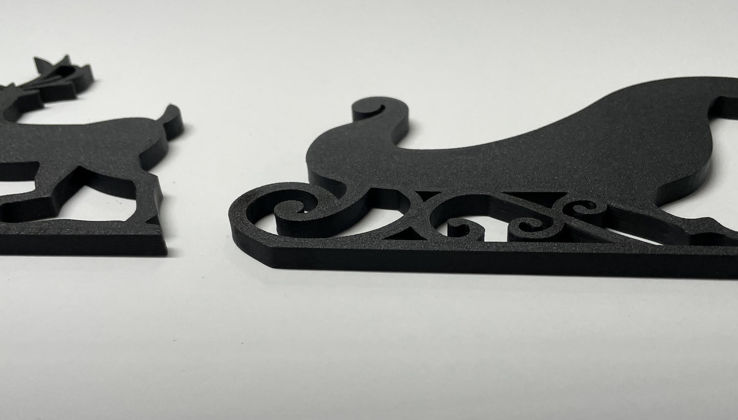 Sleigh and Reindeer Silhouette