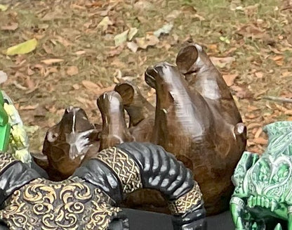 Carved Bear Wine Bottle Holder