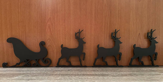 Sleigh and Reindeer Silhouette